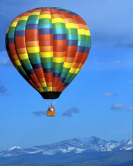 Hot Air Ballon Over the Rocky Mountains