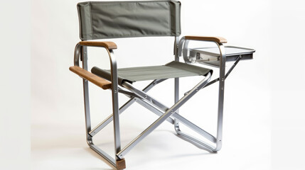 Kermit outdoor chair with camping table and white background, generative ai