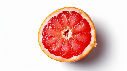 Top view of a grapefruit on white background, generative ai