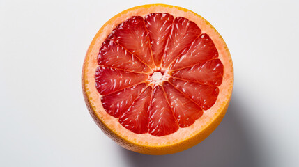 Top view of a grapefruit on white background, generative ai