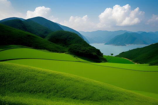 Beautiful landscape near border of Hong Kong