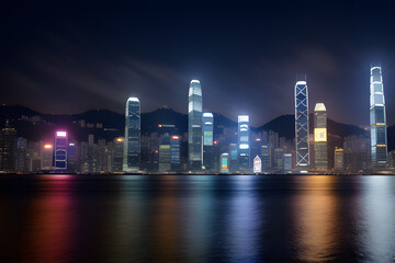 Obraz premium Hong Kong city at night