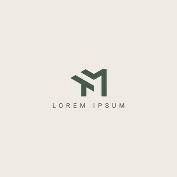 Modern creative letter TM MT logo icon design template elements.