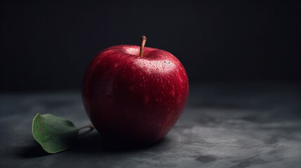 Minimalistic red apple raw fruit Generative AI