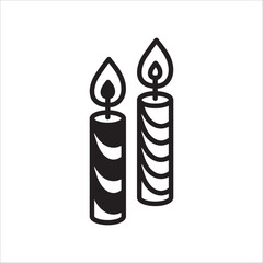 Wax Candle vector icon. Candle flat sign design. Candle with flame symbol pictogram illustration. UX UI icon
