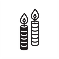 Wax Candle vector icon. Candle flat sign design. Candle with flame symbol pictogram illustration. UX UI icon