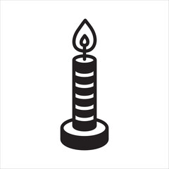 Wax Candle vector icon. Candle flat sign design. Candle with flame symbol pictogram illustration. UX UI icon