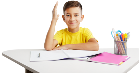 The child learning in school or home. Education concept