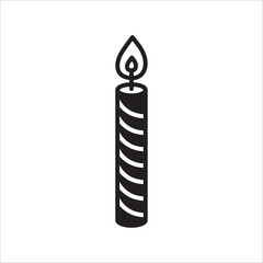 Wax Candle vector icon. Candle flat sign design. Candle with flame symbol pictogram illustration. UX UI icon