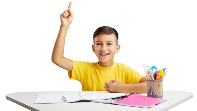 The child learning in school or home. Education concept