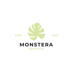 Vector monstera leaf logo design concept illustration idea
