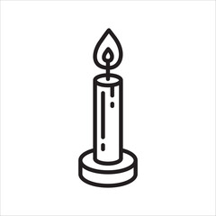 Wax Candle vector icon. Candle flat sign design. Candle with flame symbol pictogram illustration. UX UI icon