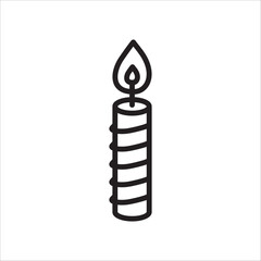 Wax Candle vector icon. Candle flat sign design. Candle with flame symbol pictogram illustration. UX UI icon