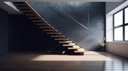 minimalism style stairs background Generative AI