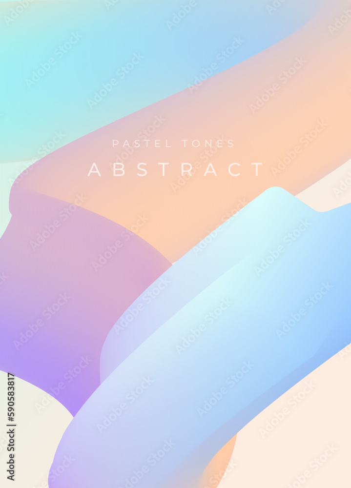 Wall mural trendy design template with fluid liquid wavy shapes. vector abstract gradient backgrounds with past