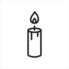 Wax Candle vector icon. Candle flat sign design. Candle with flame symbol pictogram illustration. UX UI icon