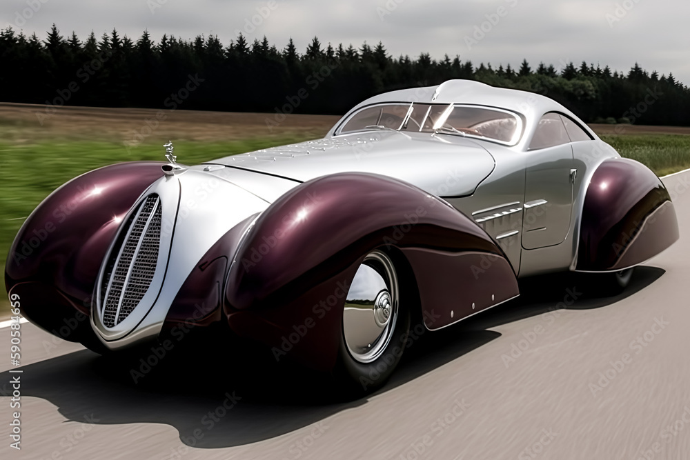 Poster a timeless vehicle crafted from a combination of unseen technology and refined design - generative a