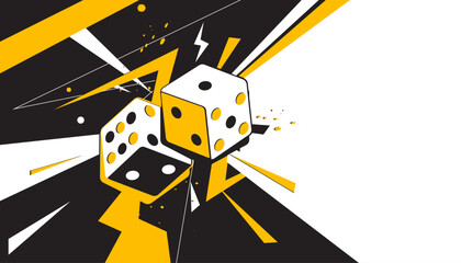 Vector illustration of abstract dice design element. Game concept