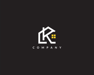 Home and letter K real estate logo icon design 