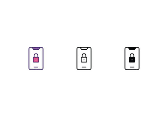 Mobile Security icon vector stock.