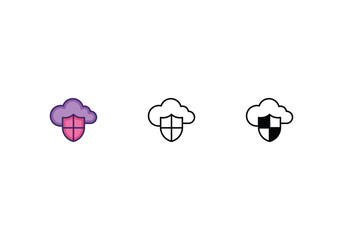 Obraz premium Cloud Security icon vector stock.