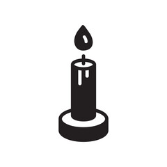 Wax Candle vector icon. Candle flat sign design. Candle with flame symbol pictogram illustration. UX UI icon