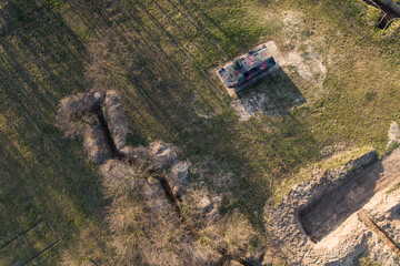aerial view of the war trench