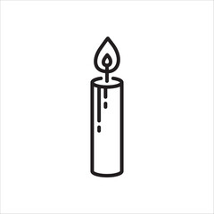 Wax Candle vector icon. Candle flat sign design. Candle with flame symbol pictogram illustration. UX UI icon