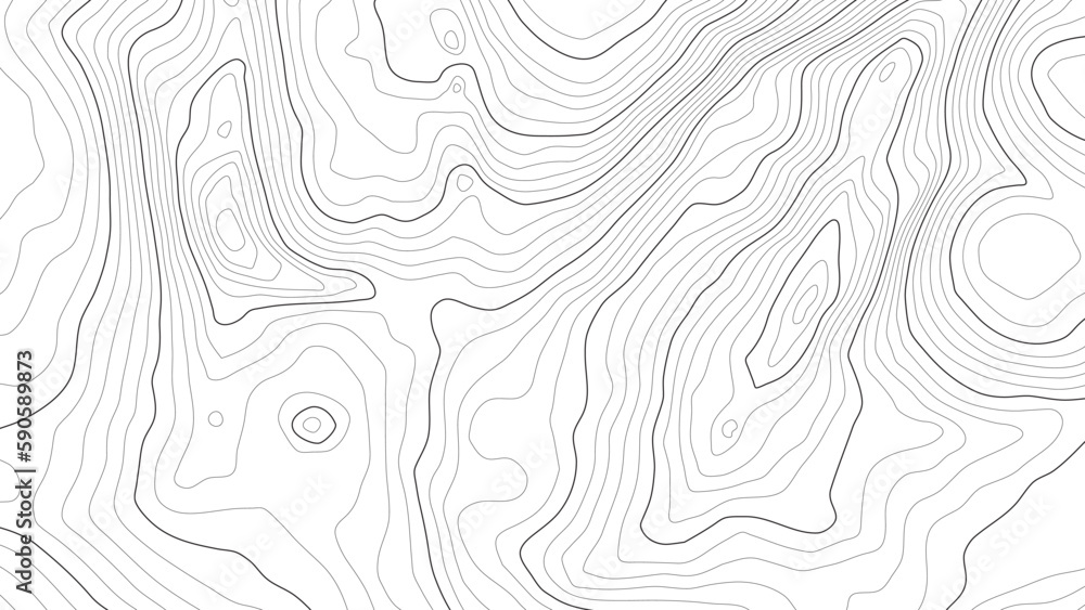 Poster the stylized height of the topographic contour in lines and contours. сoncept of a conditional geogr