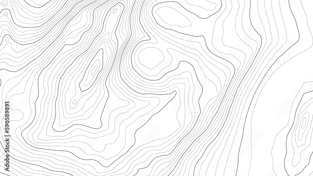 Poster the stylized height of the topographic contour in lines and contours. сoncept of a conditional geogr