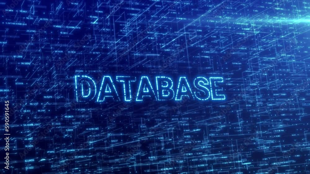 Aufkleber database concept over blue futuristic technology network with digital cyberspace background