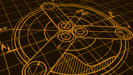 Mechanical Engineering background .Technology banner.Technical drawing .illustration .