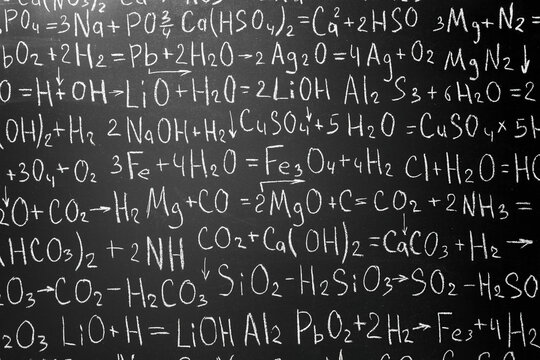 School background in chemistry .Handwritten formulas background.Letters and numbers .