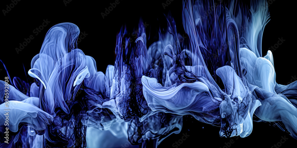 Aufkleber a soft blue gradient abstract wallpaper with hints of white and grey - generative ai.