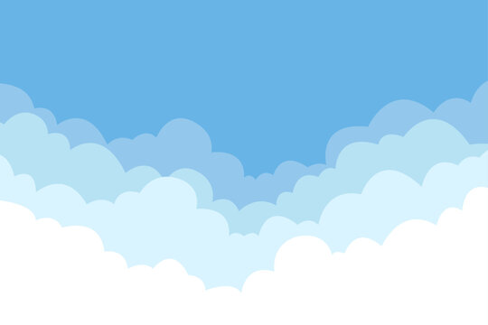 Kids dream Cloud background, pastel paper cut style vector illustration