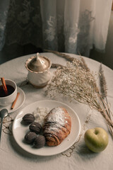 easy breakfast served on the table