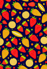 Vector illustration of a red ripe strawberry. Summer berries. Vitamins.