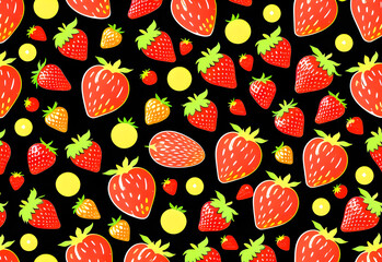 Vector illustration of a red ripe strawberry. Summer berries. Vitamins.