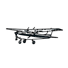 Fototapeta na wymiar airplane black and white sketch with transparent background
