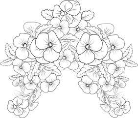 Topicial flower pansy coloring pages. pansy flower line art, pansy flower tattoo designs, Realistic flower coloring pages, pansy flower vector sketch, traditional pansy tattoo, Capricorn pansy tattoo.