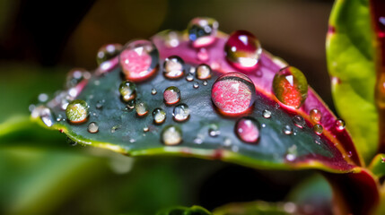 Water droplets that have accumulated on leaves or flowers after a rain.
Generative AI, Generativ, KI