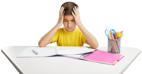 The child learning in school or home. Education concept