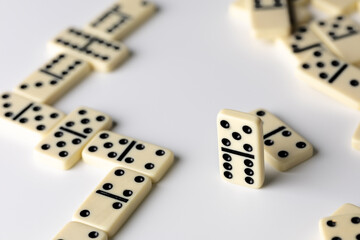 beige domino tiles on a white background