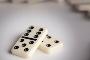 beige domino tiles on a white background