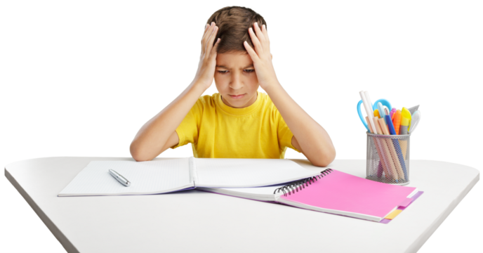 The child learning in school or home. Education concept