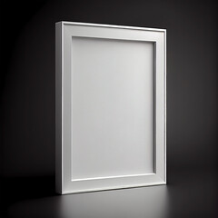 A white picture frame with the word art on it and black background