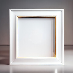 A white picture frame with the word art on it and with a minimalistic background 