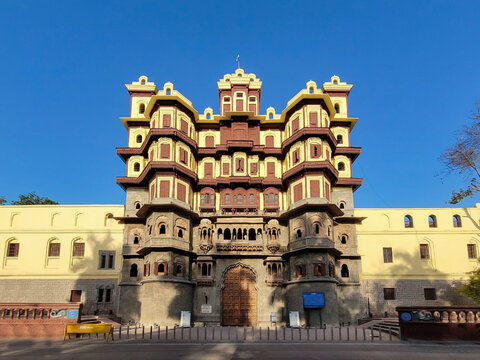 Rajwada, Indore, Madhya Pradesh. Also known as the Holkar Palace or Old Palace. Indian Architecture.