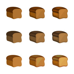 A vector drawn rye bread illustration with various colors and amount of details
