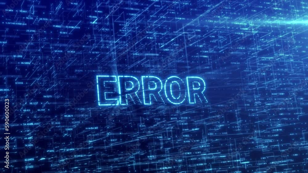 Poster error text reveal over blue futuristic technology network with digital cyberspace background